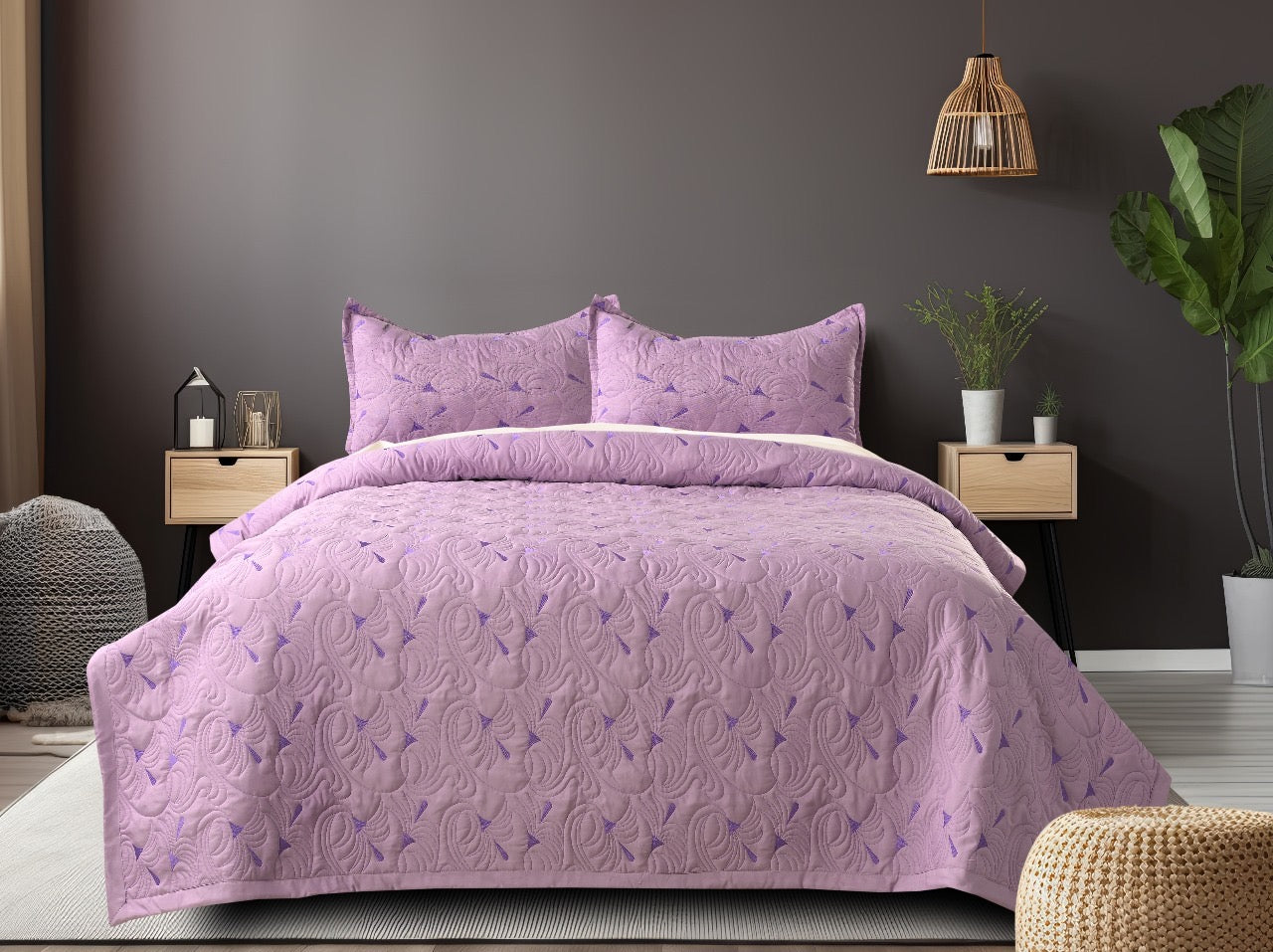 Lilyturf Bedcover Set – 90x100 inches with 2 Pillow Covers