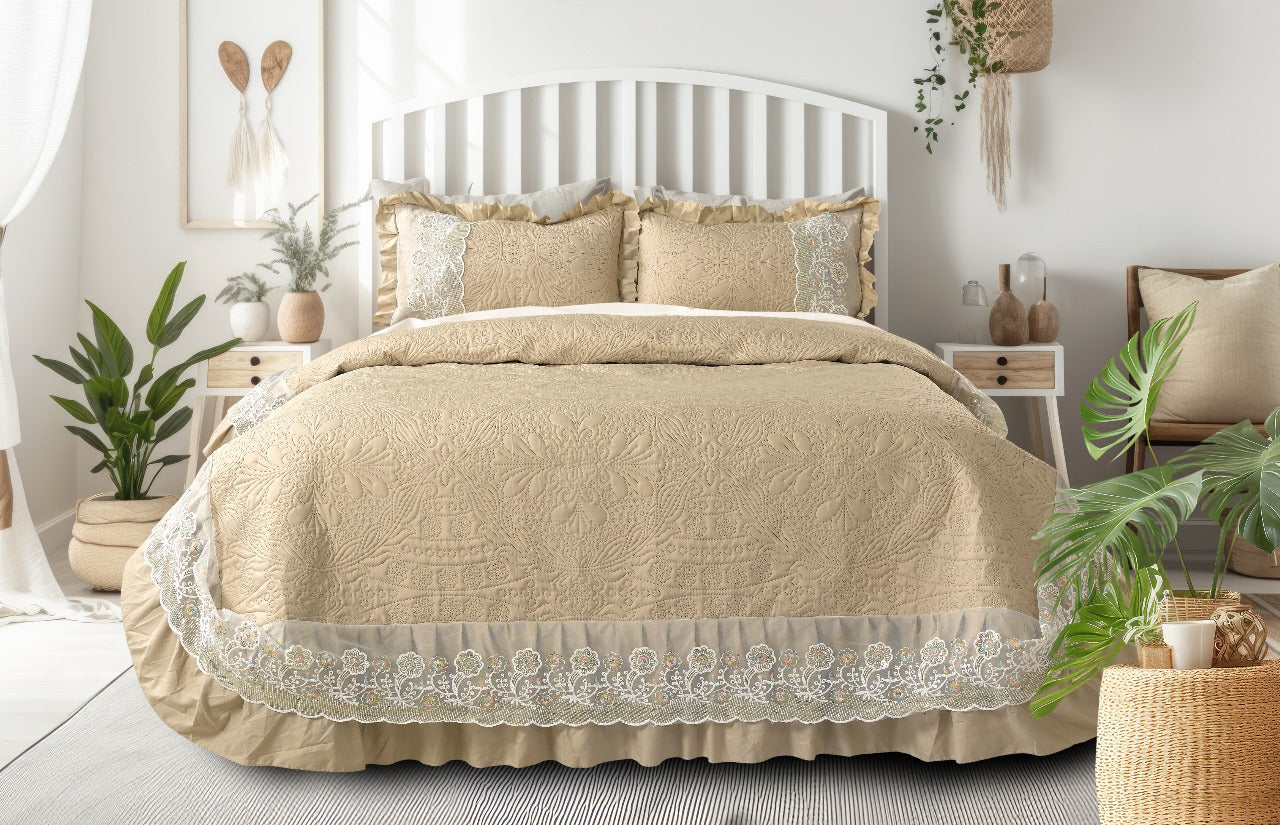 Macalan Elegance Bedcover Set – Luxurious Comfort in Every Thread - 1 Bedcover (90 x 100 inches), 2 Matching Pillow Covers (17 x 27 inches)