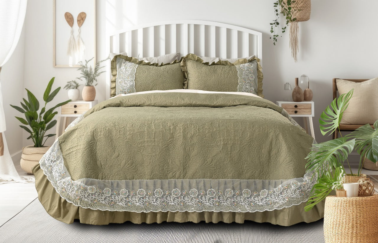 Macalan Elegance Bedcover Set – Luxurious Comfort in Every Thread - 1 Bedcover (90 x 100 inches), 2 Matching Pillow Covers (17 x 27 inches)