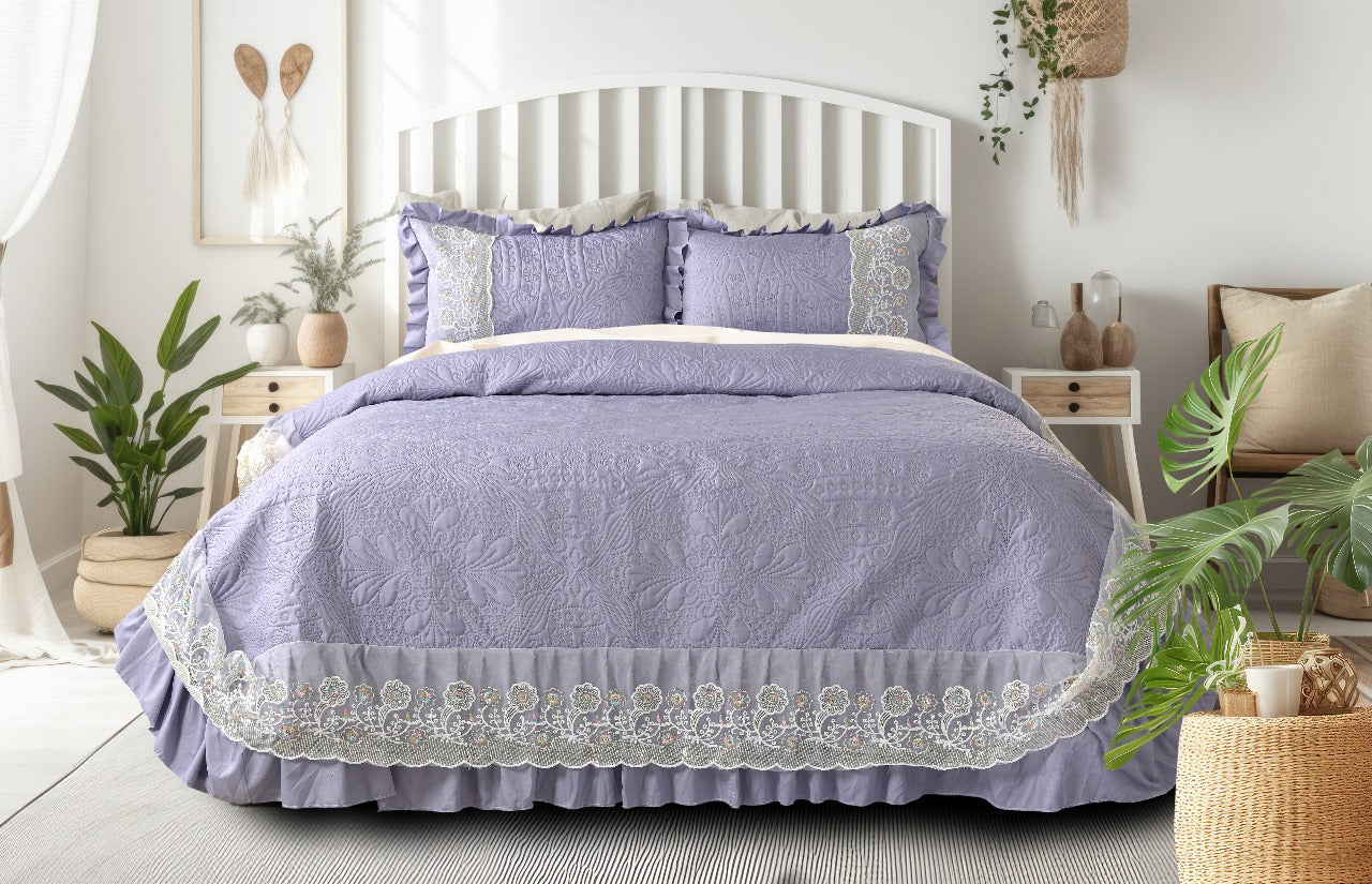 Macalan Elegance Bedcover Set – Luxurious Comfort in Every Thread - 1 Bedcover (90 x 100 inches), 2 Matching Pillow Covers (17 x 27 inches)