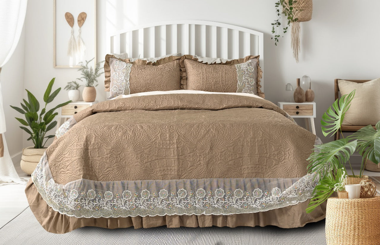 Macalan Elegance Bedcover Set – Luxurious Comfort in Every Thread - 1 Bedcover (90 x 100 inches), 2 Matching Pillow Covers (17 x 27 inches)