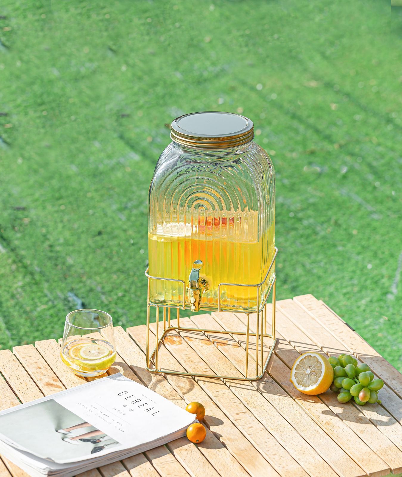 Premium Glass Beverage Dispenser – With Wooden Lid & Base | 3L & 6L Sizes