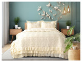 Forresta 3 Layer Frill Bedsheet – 1 Bedsheet with 3-layer frill (90 x 100 inches)  2 Coordinated Pillow Covers (17 x 27 inches)